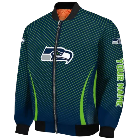 custom seattle seahawks chevron arrow blue bomber jacket best selling