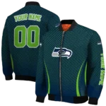 custom seattle seahawks chevron arrow blue bomber jacket best selling