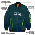 custom seattle seahawks chevron arrow blue bomber jacket best selling