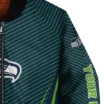 custom seattle seahawks chevron arrow blue bomber jacket best selling