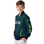 custom seattle seahawks chevron arrow blue bomber jacket best selling