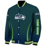 custom seattle seahawks chevron arrow blue varsity jacket best selling
