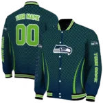 custom seattle seahawks chevron arrow blue varsity jacket best selling