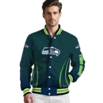 custom seattle seahawks chevron arrow blue varsity jacket best selling