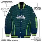 custom seattle seahawks chevron arrow blue varsity jacket best selling