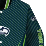 custom seattle seahawks chevron arrow blue varsity jacket best selling