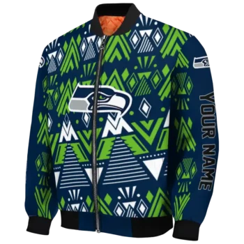 custom seattle seahawks pyramid shapes blue bomber jacket best selling