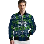 custom seattle seahawks pyramid shapes blue bomber jacket best selling