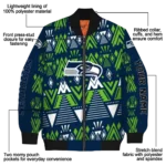 custom seattle seahawks pyramid shapes blue bomber jacket best selling