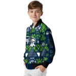custom seattle seahawks pyramid shapes blue bomber jacket best selling