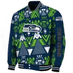 custom seattle seahawks pyramid shapes blue varsity jacket best selling