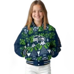 custom seattle seahawks pyramid shapes blue varsity jacket best selling