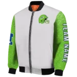 custom seattle seahawks speckled arms blue gray bomber jacket best selling