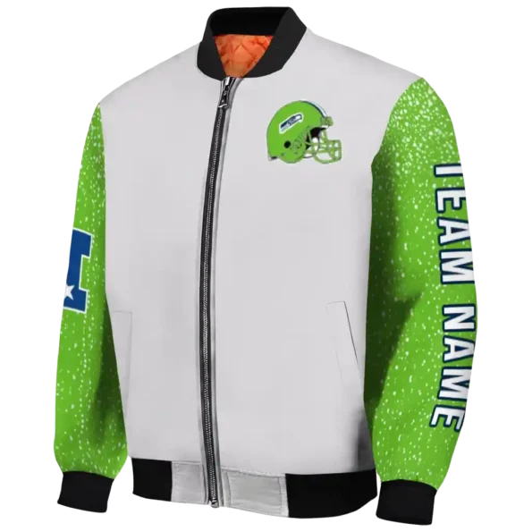 custom seattle seahawks speckled arms blue gray bomber jacket best selling