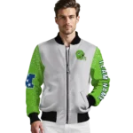 custom seattle seahawks speckled arms blue gray bomber jacket best selling
