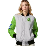 custom seattle seahawks speckled arms blue gray bomber jacket best selling