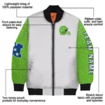 custom seattle seahawks speckled arms blue gray bomber jacket best selling