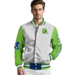 custom seattle seahawks speckled arms blue gray varsity jacket best selling