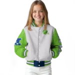custom seattle seahawks speckled arms blue gray varsity jacket best selling
