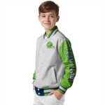 custom seattle seahawks speckled arms blue gray varsity jacket best selling