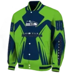 custom seattle seahawks spider mark blue green crocs varsity jacket best selling