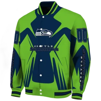 custom seattle seahawks spider mark blue green crocs varsity jacket best selling