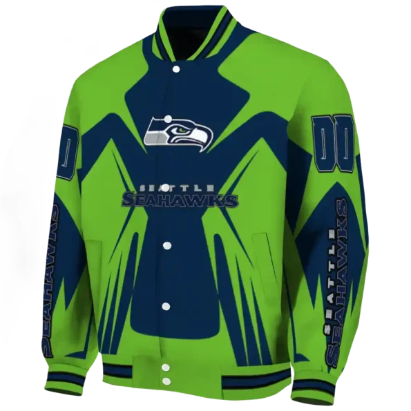 custom seattle seahawks spider mark blue green crocs varsity jacket best selling