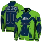custom seattle seahawks spider mark blue green crocs varsity jacket best selling