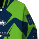 custom seattle seahawks spider mark blue green crocs varsity jacket best selling