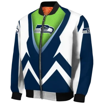 custom seattle seahawks v stripes blue white bomber jacket best selling
