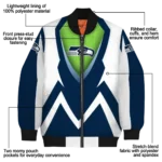 custom seattle seahawks v stripes blue white bomber jacket best selling