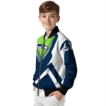 custom seattle seahawks v stripes blue white bomber jacket best selling