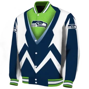 custom seattle seahawks v stripes blue white varsity jacket best selling