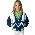 custom seattle seahawks v stripes blue white varsity jacket best selling