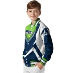 custom seattle seahawks v stripes blue white varsity jacket best selling