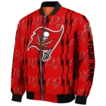custom tampa bay buccaneers bolt stripe red bomber jacket best selling