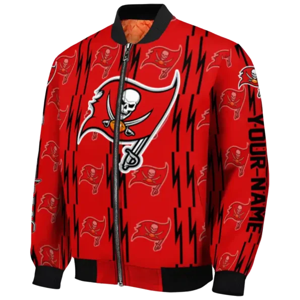 custom tampa bay buccaneers bolt stripe red bomber jacket best selling