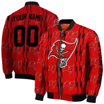 custom tampa bay buccaneers bolt stripe red bomber jacket fashion forward