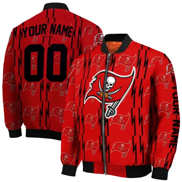 custom tampa bay buccaneers bolt stripe red bomber jacket fashion forward