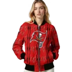 custom tampa bay buccaneers bolt stripe red bomber jacket best selling