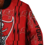 custom tampa bay buccaneers bolt stripe red bomber jacket best selling