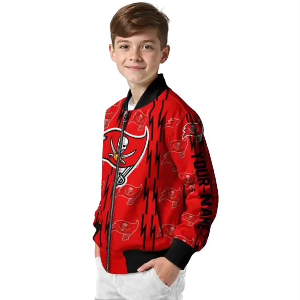 custom tampa bay buccaneers bolt stripe red bomber jacket trendy