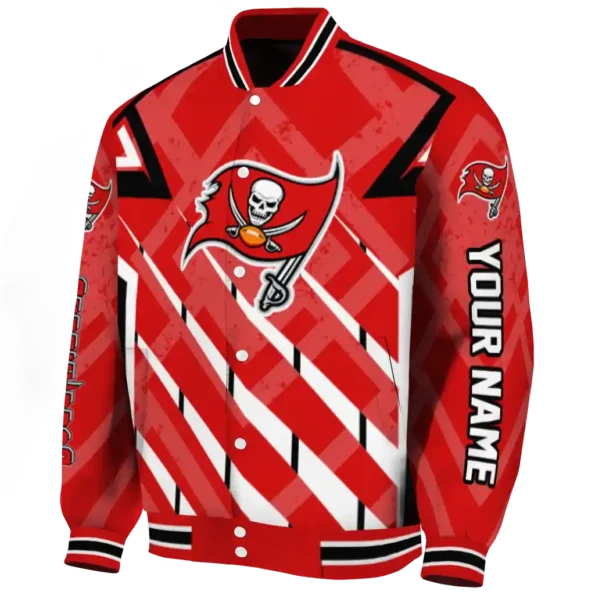 custom tampa bay buccaneers chevron angles red varsity jacket best selling