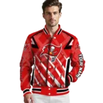custom tampa bay buccaneers chevron angles red varsity jacket best selling