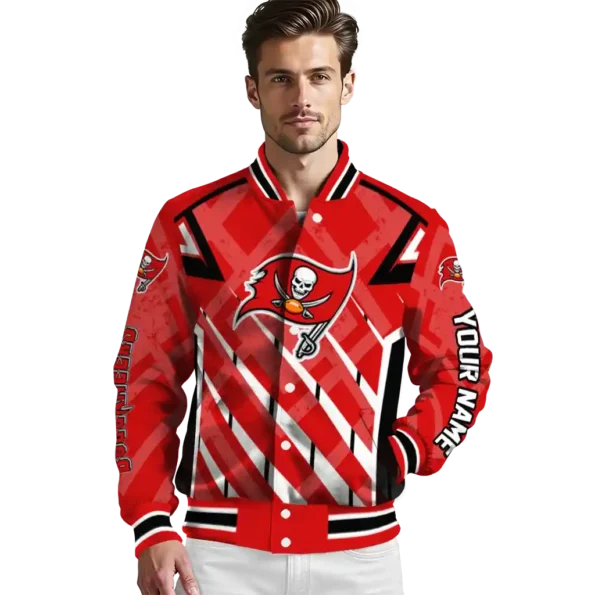 custom tampa bay buccaneers chevron angles red varsity jacket high quality
