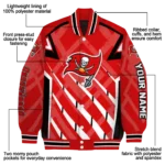 custom tampa bay buccaneers chevron angles red varsity jacket best selling