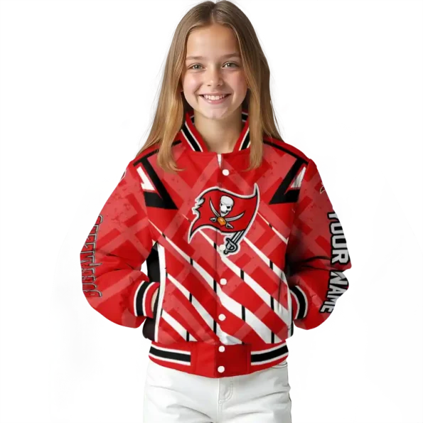 custom tampa bay buccaneers chevron angles red varsity jacket top rated