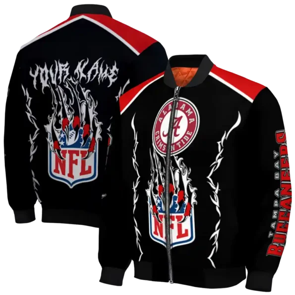 custom tampa bay buccaneers claw blood red black bomber jacket fashion forward