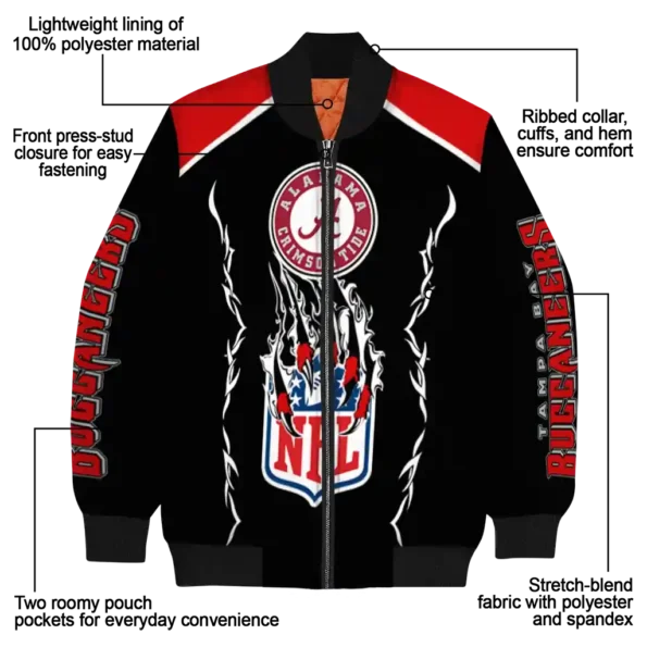 custom tampa bay buccaneers claw blood red black bomber jacket new arrival