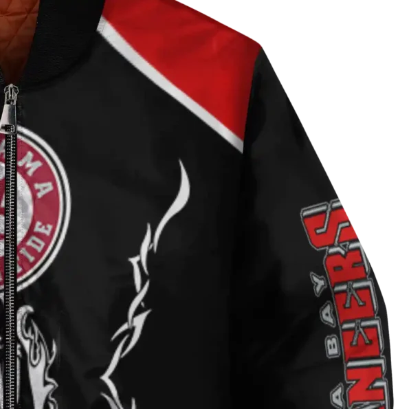 custom tampa bay buccaneers claw blood red black bomber jacket premium grade